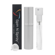 Silver Atomizer By Spin N Spray 0.34 Oz Empty Refillable Atomizer For Unisex - Box (632930273331)