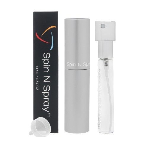 Silver Atomizer By Spin N Spray 0.34 Oz Empty Refillable Atomizer For Unisex - Box (632930273331)