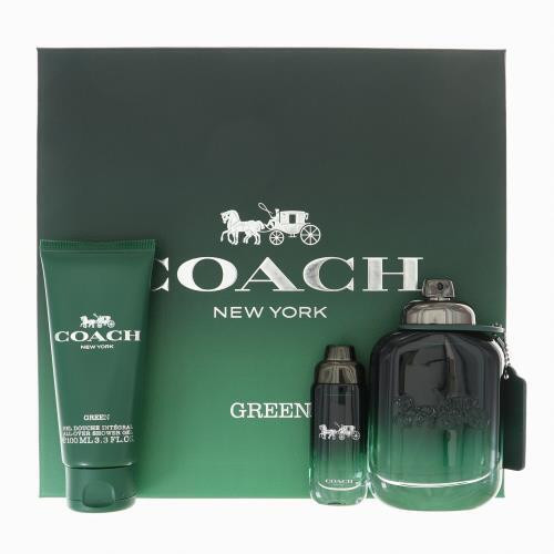 Coach Green By Coach 3 Piece Gift Set - 3.3 Oz Eau De Toilette Spray, 0.50 Oz Eau De Toilette Spray, 3.3 Oz All - Over Shower Gel For Men - Gift Set (3386460145848)