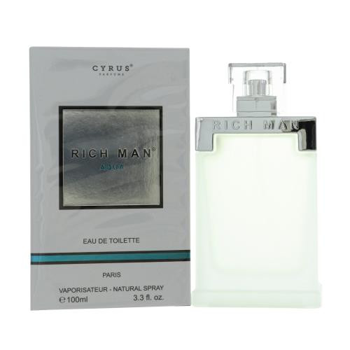 Rich Man Aqua By Cyrus 3.3 Oz Eau De Toilette Spray For Men - Box (3442151000886)