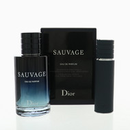 Sauvage By Christian Dior 2 Piece Set For Men: 3.4 Oz Eau De Parfum Spray, 0.34 Oz Eau De Parfum Refillable Spray For Men - Gift Set (3348901754354)