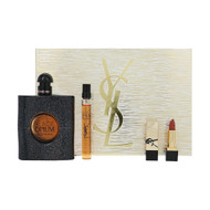 Black Opium By Yves Saint Laurent 3 Piece Set For Women: 3 Oz Eau De Parfum Spray, 0.33 Oz Eau De Parfum Spray, 0.04 Oz Lipstick For Women - Gift Set (3614274638387)