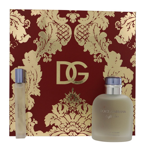 D & G Light Blue By Dolce & Gabbana 2 Piece Gift Set - 4.2 Oz Eau De Toilette Spray, 0.33 Oz Eau De Toilette Spray For Men - Gift Set (8057971185375)