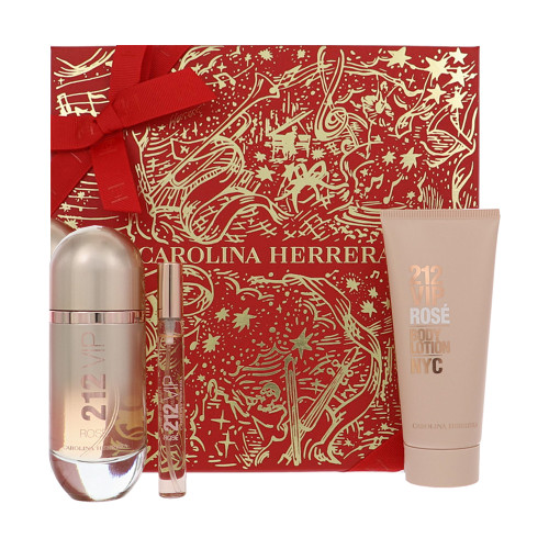212 Vip Rose By Carolina Herrera 2.7 Oz Eau De Parfum Spray For Women - Gift Set (8411061122525)
