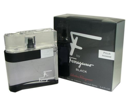 F By Ferragamo Pour Homme Black By Salvatore Ferragamo 3.4 Oz Eau De Toilette Spray For Men - Box (701019696504)