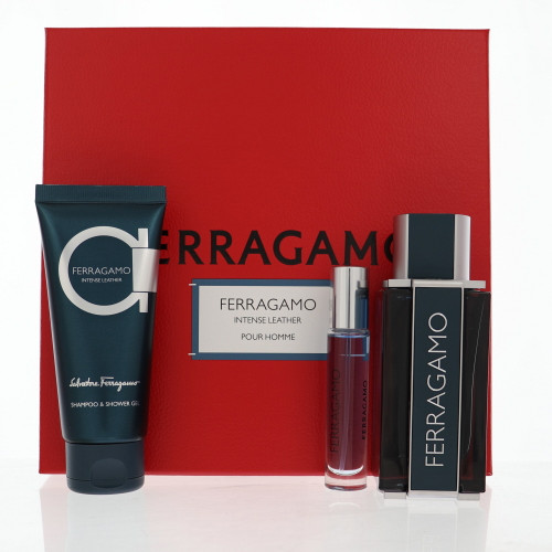 Intense Leather By Salvatore Ferragamo 3.4 Oz Eau De Parfum Spray For Men - Gift Set (8052464896318)