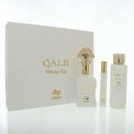 Qalb White Tie By Luniche 3 Piece Set For Unisex: 3.4 Oz Eau De Parfum Spray, 0.3 Oz Eau De Parfum, 3.4 Oz Fragrance Mist For Unisex - Gift Set (850068869473)
