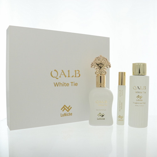 Qalb White Tie By Luniche 3.4 Oz Eau De Parfum Spray For Unisex - Gift Set (850068869473)
