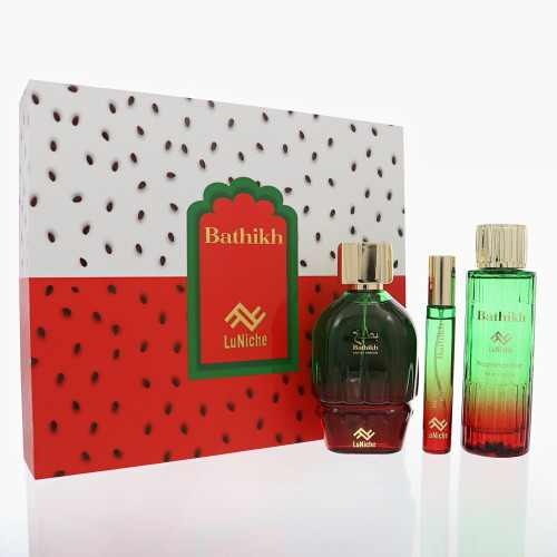 Bathikh By Luniche 3 Piece Set For Unisex: 3.4 Oz Eau De Parfum Spray, 0.3 Oz Eau De Parfum, 3.4 Oz Fragrance Mist For Unisex - Gift Set (850068869459)