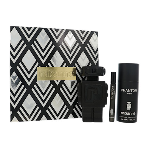 Paco Rabanne Phantom By Paco Rabanne 3 Piece Gift Set For Men - 3.4 Oz Parfum, 5.0 Oz Deodorant, 10 Ml Parfum For Men - Gift Set (3349668666911)