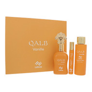 Qalb Vanille By Luniche 3 Piece Set For Unisex: 3.4 Oz Eau De Parfum Spray, 0.3 Oz Eau De Parfum, 3.4 Oz Fragrance Mist For Unisex - Gift Set (850068869442)