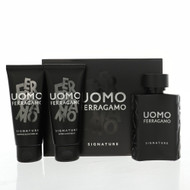 Uomo Signature By Salvatore Ferragamo 3 Piece Gift Set - 3.4 Oz Eau De Parfum Spray, 3.4 Oz Shampoo And Shower Gel, 3.4 Oz After Shave Balm For Men - Gift Set (8052464898879)