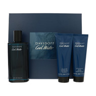 Cool Water By Davidoff 3 Piece Set For Men: 4.2 Oz Eau De Toilette Spray, 2.5 Oz All-In-One Shower Gel, 2.5 Oz After Shave Balm For Men - Gift Set (3616304990441)