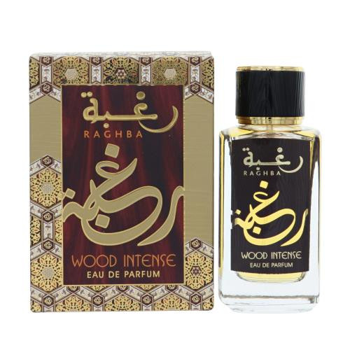 Raghba Wood Intense By Lattafa 3.4 Oz Eau De Parfum Spray For Men - Box (6291106064070)