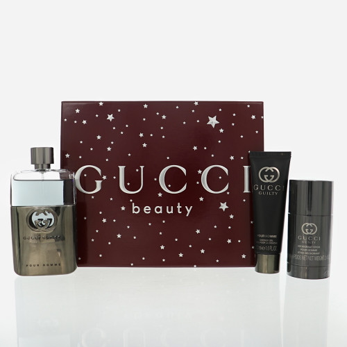 Gucci Guilty By Gucci 3 Piece Set For Men: 3 Oz Eau De Toilette Spray, 2.4 Oz Deodorant Stick, 1.6 Oz Shower Gel For Men - Gift Set (3616305278395)