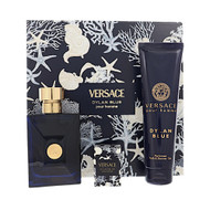 Versace Dylan Blue By Versace 3 Piece Set For Men: 3.4 Oz Eau De Toilette Spray, 0.17 Oz Eau De Toilette Splash, 5 Oz Bath & Shower Gel For Men - Gift Set (8011003899999)