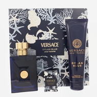 Versace Dylan Blue By Versace 3 Piece Set For Men: 3.4 Oz Eau De Toilette Spray, 0.17 Oz Eau De Toilette Splash, 5 Oz Bath & Shower Gel For Men - Gift Set (8011003899999)