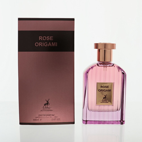 Lattafa Rose Origami By Lattafa 3.4 Oz Eau De Parfum Spray For Women - Box (6290362340928)