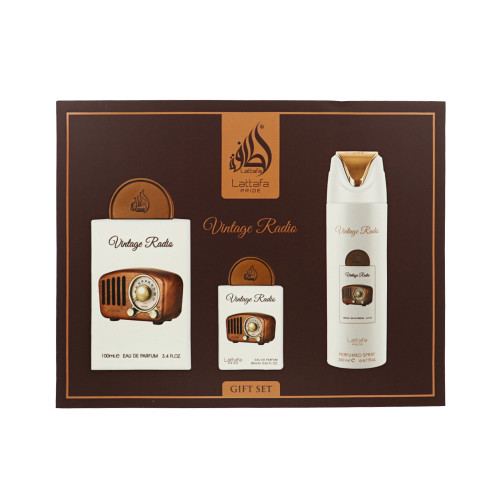 Vintage Radio By Lattafa 3.4 Oz Eau De Parfum Spray For Men - Gift Set (6290362346593)