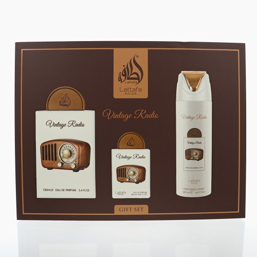 Vintage Radio By Lattafa 3.4 Oz Eau De Parfum Spray For Men - Gift Set (6290362346593)