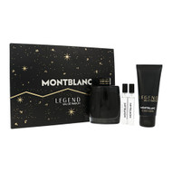Mont Blanc Legend By Mont Blanc 4 Piece Set For Men: 3.3 Oz Eau De Parfum Spray, 0.25 Oz Eau De Parfum Spray, 0.25 Oz Eau De Parfum Spray, 3.3 Oz All-Over Shower Gel For Men - Gift Set (3386460155649)