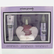 Thank You,Next 2.0 By Ariana Grande 3 Piece Set For Women: 3.4 Oz Eau De Parfum Spray, 4 Oz Body Mist, 3.4 Oz Body Souffle For Women - Gift Set (810101504679)