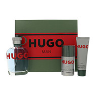 Hugo By Hugo Boss 3 Piece Set For Men: 4.2 Oz Eau De Toilette Spray, 2.4 Oz Deodorant Stick, 1.6 Oz All-Over Shower Gel For Men - Gift Set (3616306699366)