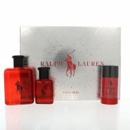Polo Red By Ralph Lauren 3 Piece Set For Men: 4.2 Oz Eau De Toilette Spray, 1.36 Oz Eau De Toilette Spray, 2.6 Oz Deodorant Stick For Men - Gift Set (3605973052475)