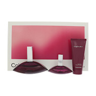 Euphoria By Calvin Klein 3 Piece Set For Women: 3.3 Oz Eau De Parfum Spray, 1 Oz Eau De Parfum Spray, 3.3 Oz Body Lotion For Women - Gift Set (3616306728240)