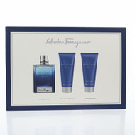 Acqua Essenziale Blu By Salvatore Ferragamo 3 Piece Gift Set - 3.4 Oz Eau De Toilette Spray, 3.4 Oz Shampoo And Shower Gel, 3.4 Oz After Shave Balm For Men - Gift Set (8052464897728)