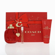 Coach Love By Coach 3 Piece Set For Women: 3 Oz Eau De Parfum Spray, 0.25 Oz Eau De Parfum Spray, 3.3 Oz Body Lotion For Women - Gift Set (3386460158763)