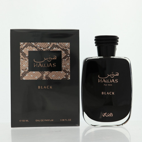 Hawas Black By Rasasi 3.38 Oz Eau De Parfum Spray For Men - Box (614514331033)