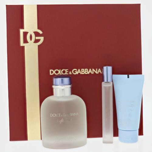 D & G Light Blue By Dolce & Gabbana 3 Piece Gift Set - 4.2 Oz Eau De Toilette Spray, 0.33 Oz Eau De Toilette Spray, 1.7 Oz Refreshing Shower Gel For Men - Gift Set (8054754400717)