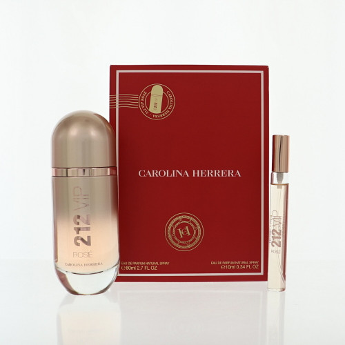 212 Vip Rose By Carolina Herrera 2 Piece Set For Women: 2.7 Oz Eau De Parfum Spray, 0.34 Oz Eau De Parfum Spray For Women - Gift Set (8411061092491)