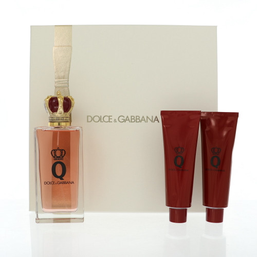 D & G Q By Dolce & Gabbana 3 Piece Set For Women: 3.3 Oz Eau De Parfum Spray, 1.69 Oz Shower Gel, 1.69 Oz Body Lotion For Women - Gift Set (8054754403497)