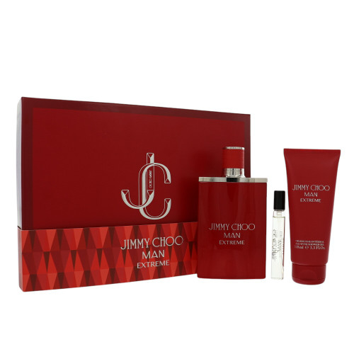 Jimmy Choo Man Extreme By Jimmy Choo 3 Piece Set For Men: 3.3 Oz Eau De Parfum Spray, 0.25 Oz Eau De Parfum Spray, 3.3 Oz All-Over Shower Gel For Men - Gift Set (3386460156080)