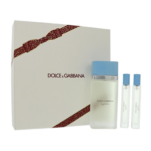 D&G Light Blue By Dolce & Gabbana 3 Piece Set For Women: 3.3 Oz Eau De Toilette Spray, 0.33 Oz Eau De Toilette Spray, 0.33 Oz Eau De Toilette Spray For Women - Gift Set (8056669922247)