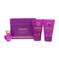 Dylan Purple By Versace 3 Piece Set For Women: 0.17 Oz Eau De Parfum Splash, 0.8 Oz Bath & Shower Gel, 0.8 Oz Body Lotion For Women - Gift Set (8011003878376)