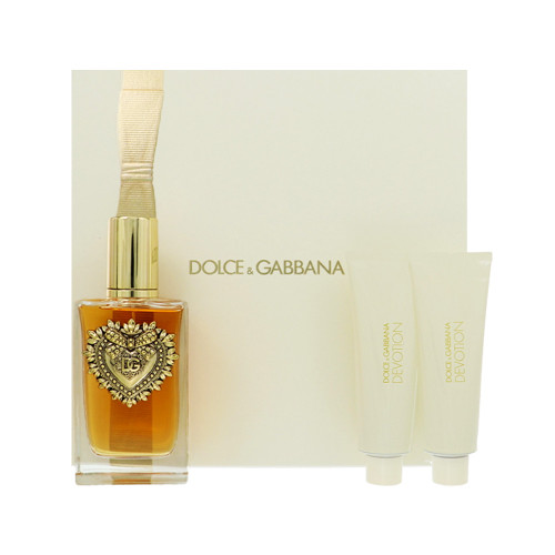Devotion By Dolce & Gabbana 3 Piece Set For Women: 3.3 Oz Eau De Parfum Spray, 1.69 Oz Shower Gel, 1.69 Oz Body Lotion For Women - Gift Set (8056669922179)