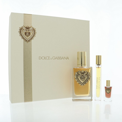 Devotion By Dolce & Gabbana 3 Piece Set For Women: 3.3 Oz Eau De Parfum Spray, 0.33 Oz Eau De Parfum Spray, 0.17 Oz Eau De Parfum Splash For Women - Gift Set (8054754400533)