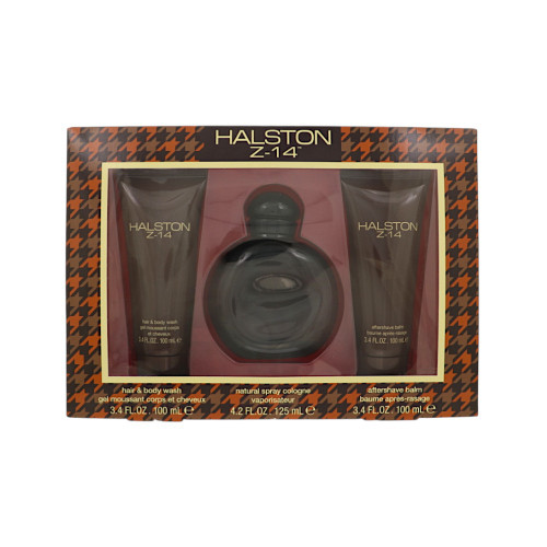 Halston Z-14 By Halston 3 Piece Gift Set - 4.2Oz Eau De Cologne Spray, 3.4Oz Aftershave Balm,3.4Oz Hair & Body Wash Oz For Men - Gift Set (719346296861)