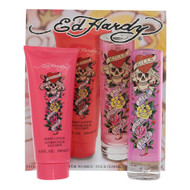 Ed Hardy By Christian Audigier 2 Piece Set For Women: 3.4 Oz Eau De Parfum Spray, 6.8 Oz Body Lotion For Women - Gift Set (719346297257)