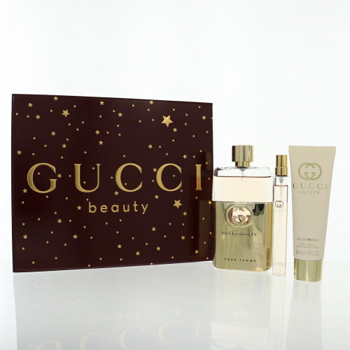 Gucci Guilty By Gucci 3 Piece Gift Set For Women - 3.0 Oz Eau De Parfum Spray, 0.33 Oz Eau De Parfum Spray, 1.6 Oz Body Lotion For Women - Gift Set (3616305267108)