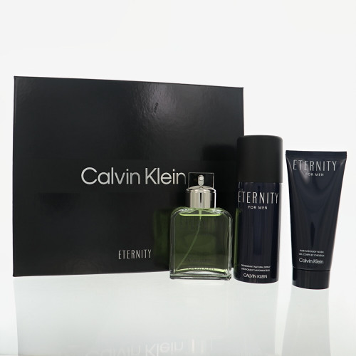 Eternity By Calvin Klein 3 Piece Gift Set For Men - 3.4Oz  Eau De Toilette, 5 Oz Deodorant, 3.4 Oz  Shower Gel For Men - Gift Set (3616306130081)