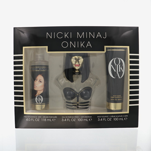 Onika By Nicki Minaj 3 Piece Gift Set For Women - 3.4 Oz Eau De Parfum Spray, 3.4 Oz Body Lotion, 4 Oz Body Mist For Women - Gift Set (810101505447)
