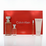 Eternity By Calvin Klein 4 Piece Gift Set For Women - 3.4 Oz Eau De Parfum, 3.4 Oz Body Lotion, 15Ml Eau De Parfum, 10 Ml Eau De Parfum For Women - Gift Set (3616306130111)