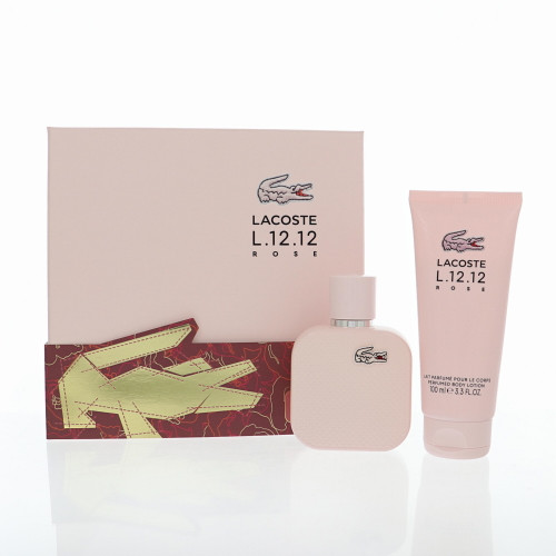 Lacoste L.12.12 Rose By Lacoste 2 Piece Set For Women: 1.7 Oz Eau De Parfum Spray, 3.3 Oz Perfumed Body Lotion For Women - Gift Set (3386460156844)