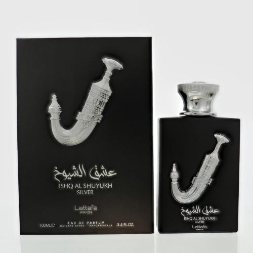 Ishq Al Shuyukh Silver By Lattafa 3.4 Oz Eau De Parfum Spray For Men - Box (6291108738672)
