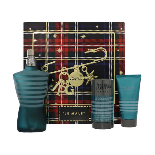 Jean Paul Gaultier Le Male By Jean Paul Gaultier 3 Piece Gift Set - 4.2 Oz Eau De Toilette Spray ,2.6 Oz Deodorant Stick ,1.7 Oz After Shave Balm For Men - Gift Set (8435415113076)