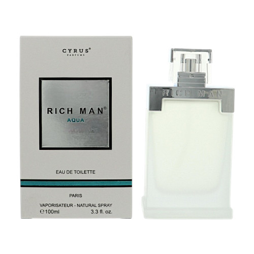 Rich Man Aqua By Cyrus 3.3 Oz Eau De Toilette Spray For Men - Box (3442151000886)